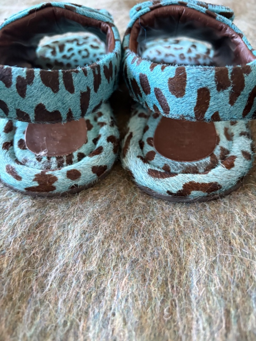 Tibi Pony Hair Calf Print Slingback Beryen Sandal - Blue - Picture 4 of 7